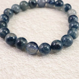 トロレアイト(スコルザライト） インクォーツ　9mm玉ブレスレット 21.6g (ID:17827)