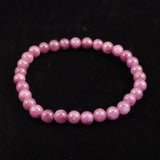 天然ルビー 蛍光  6mm玉 ブレスレット 14.2g　 (ID:17875)