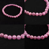 天然ルビー 蛍光  6mm玉 ブレスレット 14.2g　 (ID:17875)