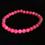 天然ルビー 蛍光  6mm玉 ブレスレット 14.2g　 (ID:17875)