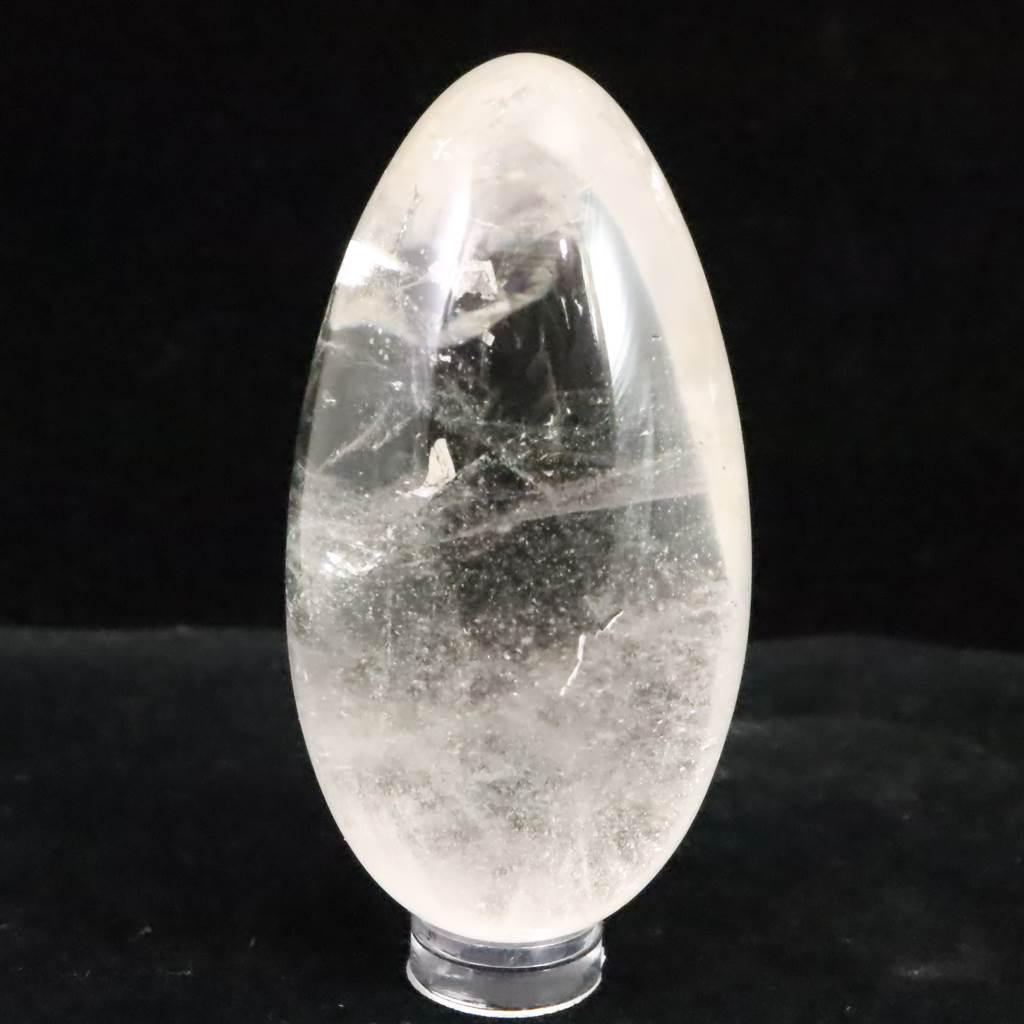 山梨県 乙女鉱山産 水晶 70mm エッグポリッシュ レインボー 128.8g (ID 