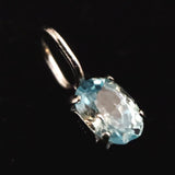 ブルージルコン　4X3mmオーバルカット ペンダントトップ　Pt900　0.2ct　　 (ID:18474)