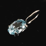 ブルージルコン　4X3mmオーバルカット ペンダントトップ　Pt900　0.2ct　　 (ID:18474)
