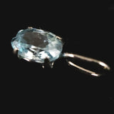ブルージルコン　4X3mmオーバルカット ペンダントトップ　Pt900　0.2ct　　 (ID:18474)