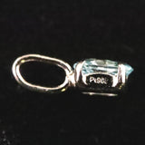 ブルージルコン　4X3mmオーバルカット ペンダントトップ　Pt900　0.2ct　　 (ID:18474)