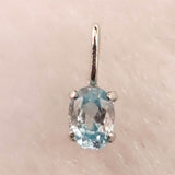 ブルージルコン　4X3mmオーバルカット ペンダントトップ　Pt900　0.2ct　　 (ID:18474)
