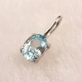 ブルージルコン　4X3mmオーバルカット ペンダントトップ　Pt900　0.2ct　　 (ID:18474)
