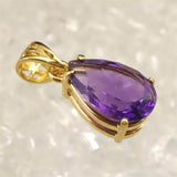 アメジスト 12ｍｍペアシェイプ型　ペンダントトップ 18KGP 1.51g (ID:18630)