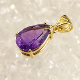 アメジスト 12ｍｍペアシェイプ型　ペンダントトップ 18KGP 1.51g (ID:18630)