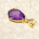 アメジスト 12ｍｍペアシェイプ型　ペンダントトップ 18KGP 1.51g (ID:18630)