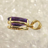 アメジスト 12ｍｍペアシェイプ型　ペンダントトップ 18KGP 1.51g (ID:18630)