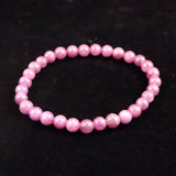 天然ルビー 蛍光  6mm玉 ブレスレット 14.3g　 (ID:18755)