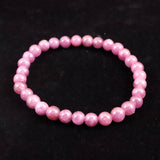 天然ルビー 蛍光  6mm玉 ブレスレット 14.3g　 (ID:18755)