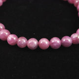 天然ルビー 蛍光  6mm玉 ブレスレット 14.3g　 (ID:18755)