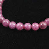 天然ルビー 蛍光  6mm玉 ブレスレット 14.3g　 (ID:18755)