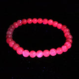 天然ルビー 蛍光  6mm玉 ブレスレット 14.3g　 (ID:18755)