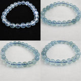 ブラジル産 アクアマリン AA+グレード 8.5mm玉ブレスレット 20.3g (ID:18818)