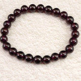ロードライト　ガーネット 5A 　7.5mm玉ブレスレット　22.7ｇ (ID:18971)