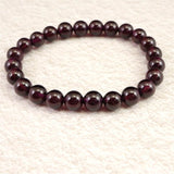 ロードライト　ガーネット 5A 　7.5mm玉ブレスレット　22.7ｇ (ID:18971)