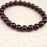 ロードライト　ガーネット 5A 　7.5mm玉ブレスレット　22.7ｇ (ID:18971)