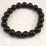 チベット産 天然モリオン水晶 4A  10mm玉 ブレスレット 30.7g (ID:19002)