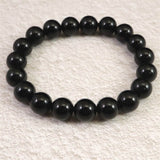 チベット産 天然モリオン水晶 4A  10mm玉 ブレスレット 30.7g (ID:19002)