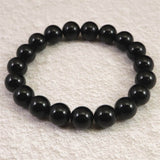 チベット産 天然モリオン水晶 4A  10mm玉 ブレスレット 30.7g (ID:19002)