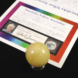 H&E社 サチャロカイエロー アゼツライト　25mmスフィア 証明書付 23.1g (ID:19158)