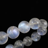 ブルー ムーンストーン ホワイトラブラドライト A 9.5mm玉ブレスレット 25.6g (ID:19277)