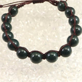 島根県 出雲石 10mm玉 SA 紐網ブレスレット ディレクトリーカード付 20.5g (ID:19599)