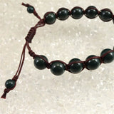 島根県 出雲石 10mm玉 SA 紐網ブレスレット ディレクトリーカード付 20.5g (ID:19599)