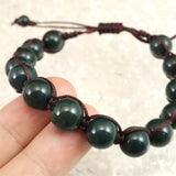 島根県 出雲石 10mm玉 SA 紐網ブレスレット ディレクトリーカード付 20.5g (ID:19599)