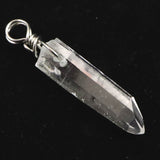 米国アーカンソー州産 水晶 28mm原石ペンダントトップ 2.1g (ID:19634)