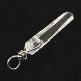 米国アーカンソー州産 水晶 28mm原石ペンダントトップ 2.1g (ID:19634)