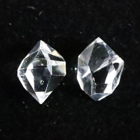 米国NY州産 ハーキマーダイヤモンド  AA＋ 原石 2個セット 0.37g (ID:19839)