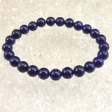 ラピスラズリ 4Aグレード 7mm玉ブレスレット 14.8g (ID:19939)