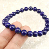 ラピスラズリ 4Aグレード 7mm玉ブレスレット 14.8g (ID:19939)