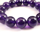 ウルグアイ産 アメジスト AAA 14.5m玉ブレスレット 66.4g (ID:20096)