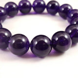 ウルグアイ産 アメジスト AAA 14.5m玉ブレスレット 66.4g (ID:20096)