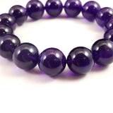 ウルグアイ産 アメジスト AAA 14.5m玉ブレスレット 66.4g (ID:20096)
