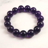 ウルグアイ産 アメジスト AAA 14.5m玉ブレスレット 66.4g (ID:20096)