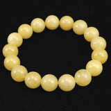 H&E社 サチャロカイエローアゼツライト（AZOZEO) 12mm玉ブレスレット 証明書付 44.8g (ID:20116)