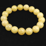 H&E社 サチャロカイエローアゼツライト（AZOZEO) 12mm玉ブレスレット 証明書付 44.8g (ID:20116)