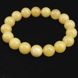 H&E社 サチャロカイエローアゼツライト（AZOZEO) 12mm玉ブレスレット 証明書付 44.8g (ID:20116)