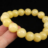H&E社 サチャロカイエローアゼツライト（AZOZEO) 12mm玉ブレスレット 証明書付 44.8g (ID:20116)