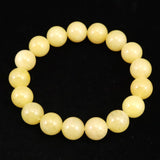 H&E社 サチャロカイエローアゼツライト（AZOZEO) 12mm玉ブレスレット 証明書付 44.8g (ID:20116)