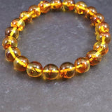 天然琥珀 バルティックアンバー  9mm玉ブレスレット 9.4g (ID:20491)