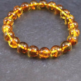 天然琥珀 バルティックアンバー  9mm玉ブレスレット 9.4g (ID:20491)
