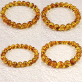 天然琥珀 バルティックアンバー  9mm玉ブレスレット 9.4g (ID:20491)