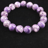 ロシア産 チャロアイト エンジェルシリカ  12mm玉ブレスレット 40.9g (ID:20984)